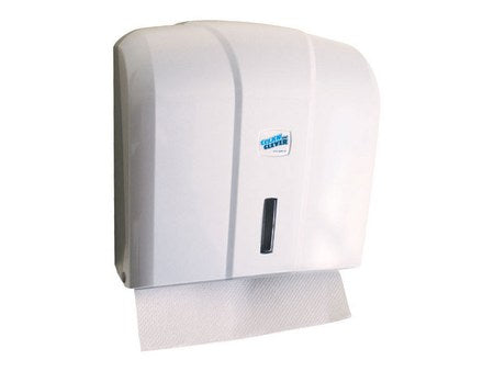 Falthandtuchspender CLEAN and CLEVER SMA 405 mit Falthandtuch, weiss