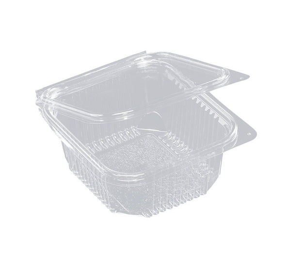 Rechteckschale mit Scharnierdeckel 1000ml PET glasklar – 400 Stück
