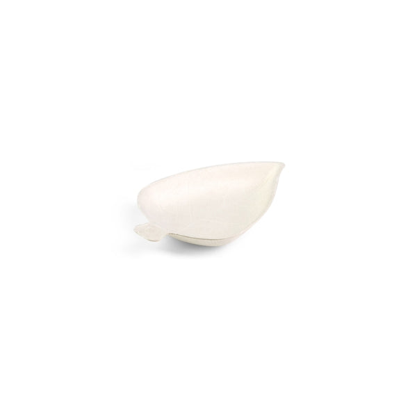 Mini Schale Blatt Bagasse, weiss, 96 x 60 x h12 mm