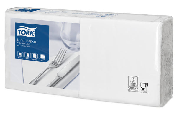 Servietten Tork Advanced, 33 × 33 cm, 2-lagig, 1/4-Falz, weiss