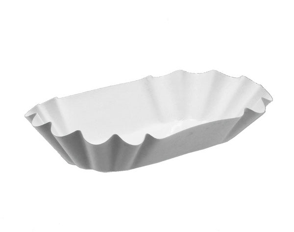 Pommes Frites-Schale Karton weiss beschichtet 190×105×35mm – 1000 Stück