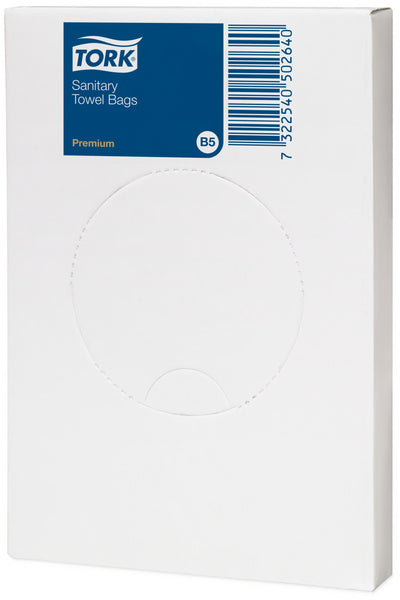 Hygienebeutel Tork – B5 System, weiss, 12,7 × 8,7 cm