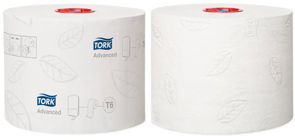 Toilettenpapier Tork Advanced Midi – T6 System, Mix, 2-lagig, hochweiss, 100 m