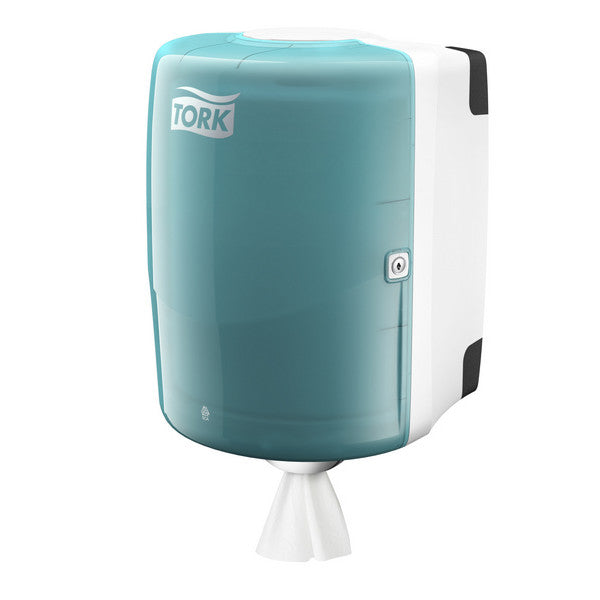 Tork Performance Spender für Papierwischtücher Midi M2, Kunststoff, türkis/weiss – 1 Stück