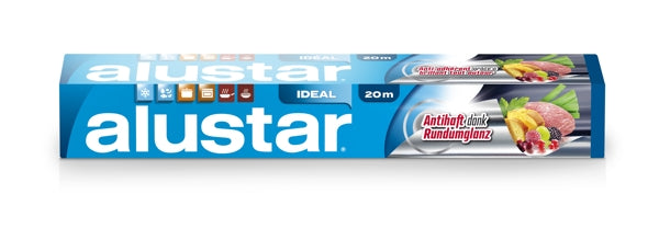 Alustar Aluminiumfolie Cutterbox 29 cm × 20 m 11 my – 10 Rollen