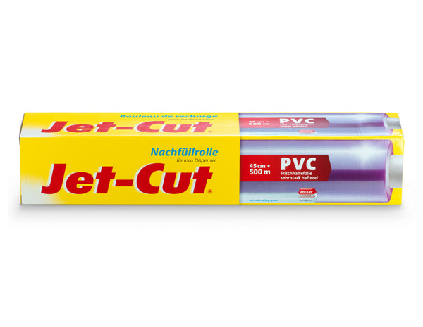 Jet-Cut Frischhaltefolie Nachfüllrolle PVC 45 cm × 500 m 8,5 my – 4 Rollen