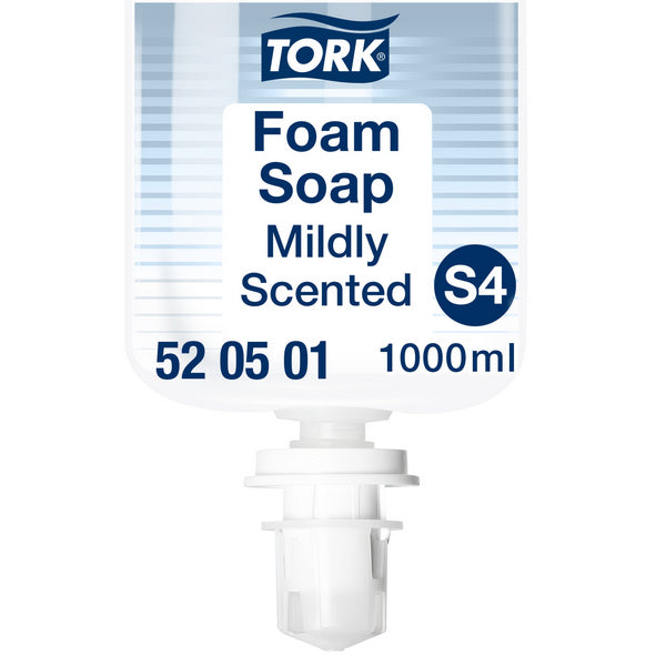 Schaumseife Tork Premium Mild S4, leicht parfümiert, 1000 ml – 6 Flaschen