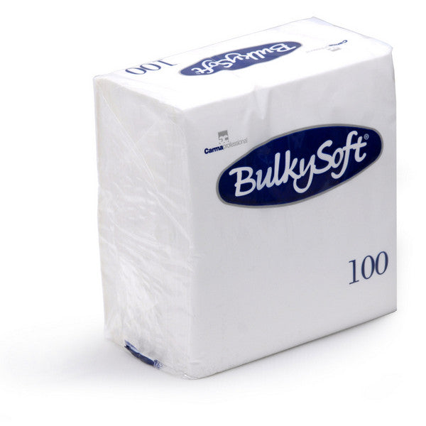 Bulkysoft Servietten, 33 × 33 cm, 2-lagig, 1/4-Falzung, weiss – 2000 Stück