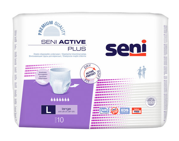 Seni Active Plus Large, lila, 80 Stück – 1 Karton (8 × 10)