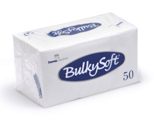 Servietten Bulkysoft 33 × 33 cm, 1/8-Kopffalzung, Weiss