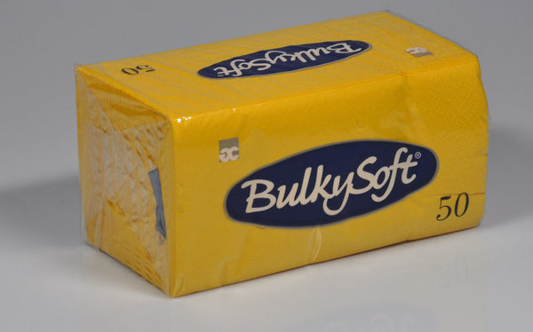 Servietten Bulkysoft 33 × 33 cm, 1/8-Kopffalzung, Gelb
