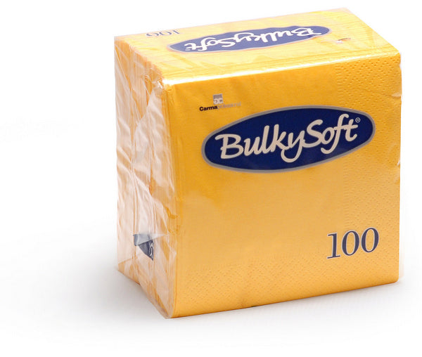 Servietten Bulkysoft 40 × 40 cm, 3-lagig, 1/4-Falzung, Gelb