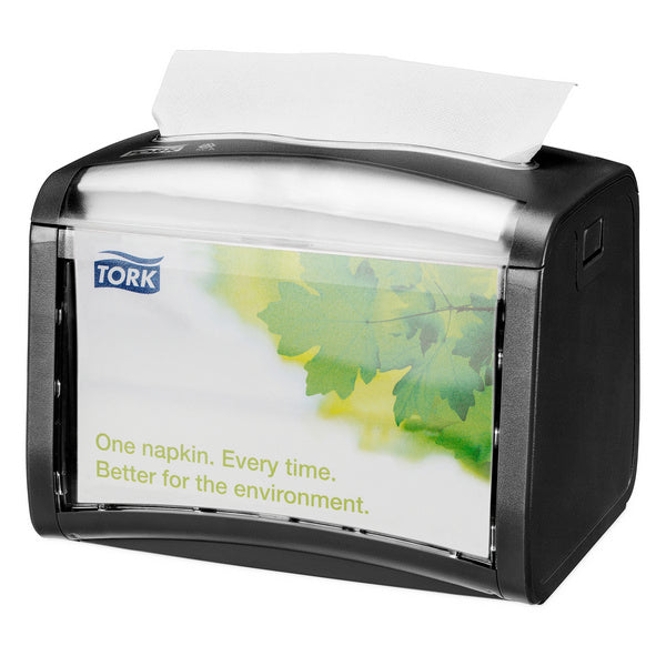 Serviettenspender Tork Xpressnap – N4 System, Kunststoff, schwarz, H 155 × B 201 × T 150 mm, für ca. 275 Servietten