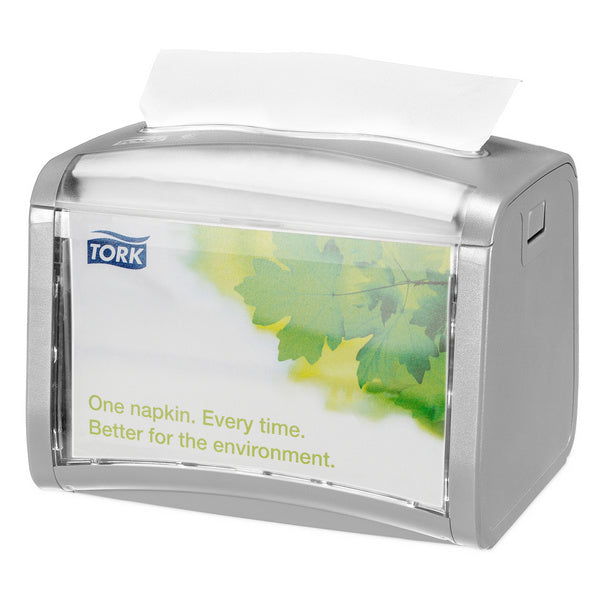Serviettenspender Tork Xpressnap – N4 System, Kunststoff, hellgrau, H 155 × B 201 × T 150 mm, für ca. 275 Servietten