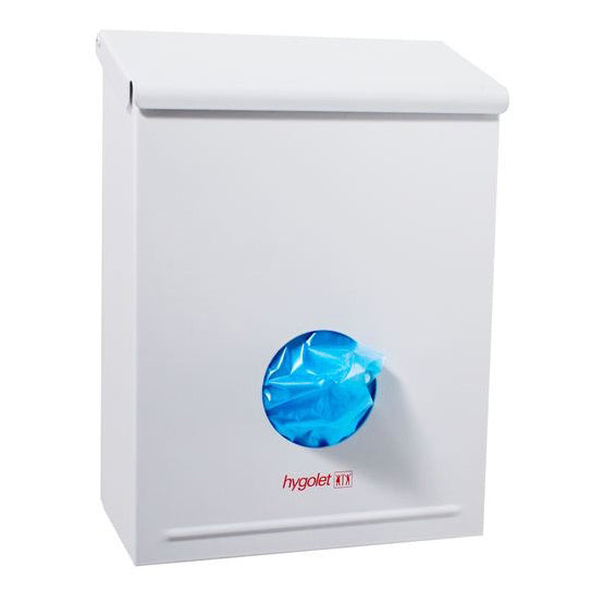 Wallbox All-In-One für Damenhygiene, Edelstahl, weiss, 21 × 28,5 × 10,5 cm – 1 Stück