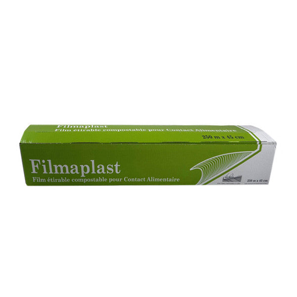 Frischhaltefolie kompostierbar, Cutterbox, 45 cm × 250 m – 8 Rollen