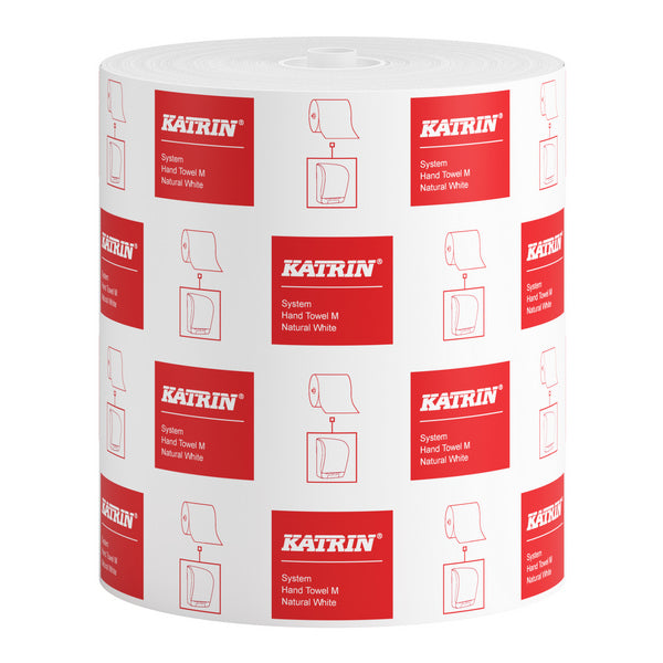 Katrin Basic M System Handtuchrolle, Recycling, 1-lagig, weiss, 21 cm × 180 m – 6 Rollen