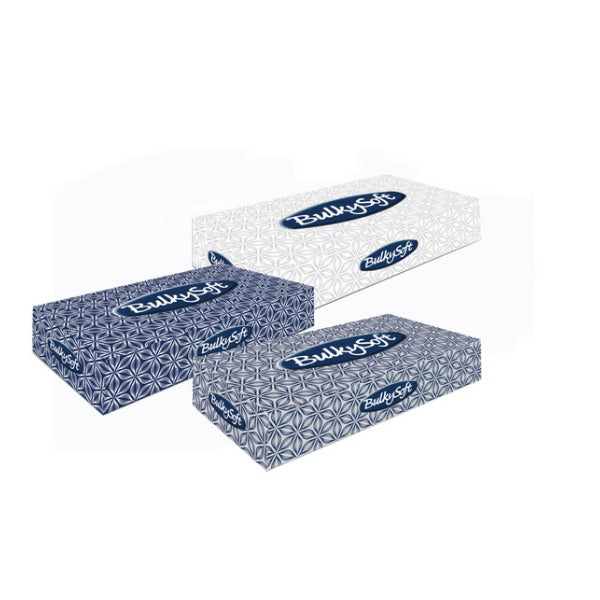 Bulkysoft Classic Kosmetiktuch, Zellstoff, 2-lagig, weiss, Box à 100 Tücher, 21 × 21 cm – 40 Boxen
