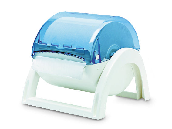 Wischtuchspender Bulkysoft Maxi, Kunststoff, weiss/blau, H 41 × B 35 × T 34,5 cm, abschliessbar