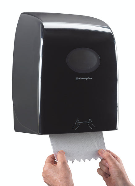 Rollenhandtuchspender Kimberly-Clark Scott Max Aquarius, No-Touch, Kunststoff, schwarz, H 43,8 × B 33,8 × T 25,3 cm