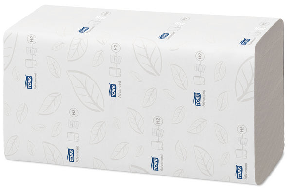 Handtuch Tork Advanced – H2 System, Z-Falz, Zellstoff, 2-lagig, weiss, schnellauflösend, 21,3 × 24 cm