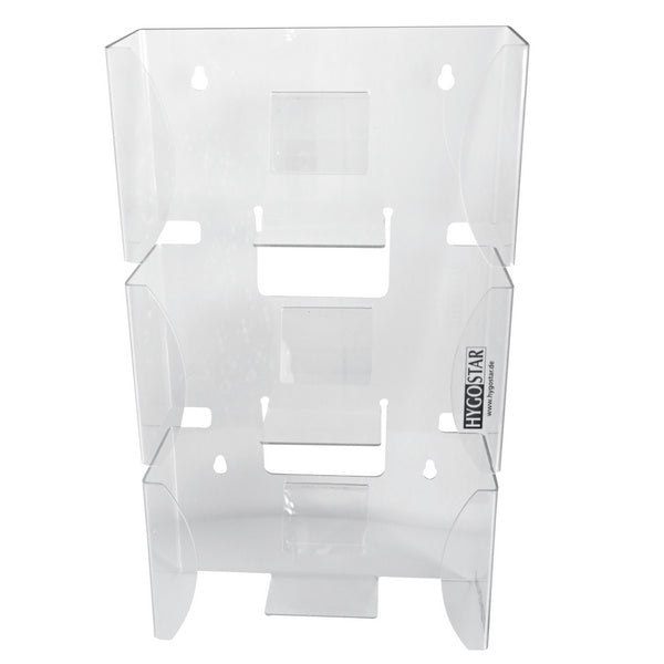 Handschuhbox-Halter Hygostar für 3 Boxen, PET, 22 × 39 × 8,5 cm
