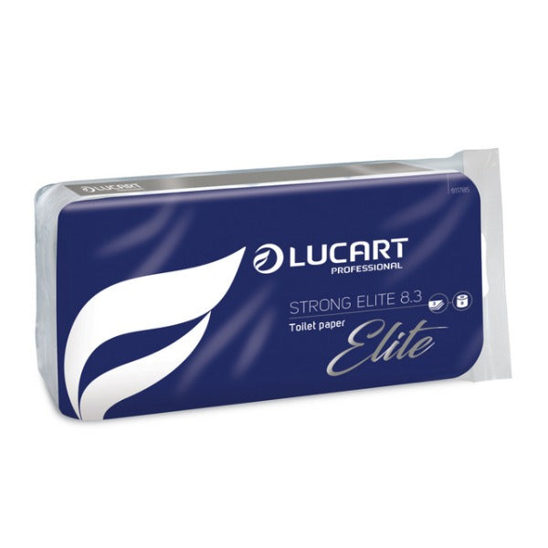 Lucart Strong Elite 8.3 Comfort Toilettenpapier Kleinrollen, Zellstoff, 3-lagig, 250 Blatt – 72 Rollen