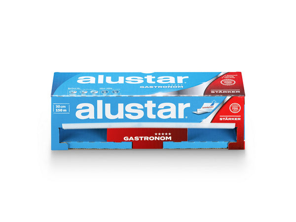 Alustar Aluminiumfolie Cutterbox 30 cm × 150 m 13 my stärker – 1 Rolle