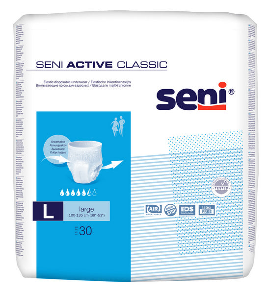 Pants Seni Active Classic Large, blau, 90 Stück – 1 Karton (3 × 30)