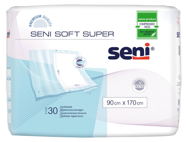 Krankenunterlagen Seni Soft Super 90 x 170 cm, hellblau, 30 Stück – Einzelpackung