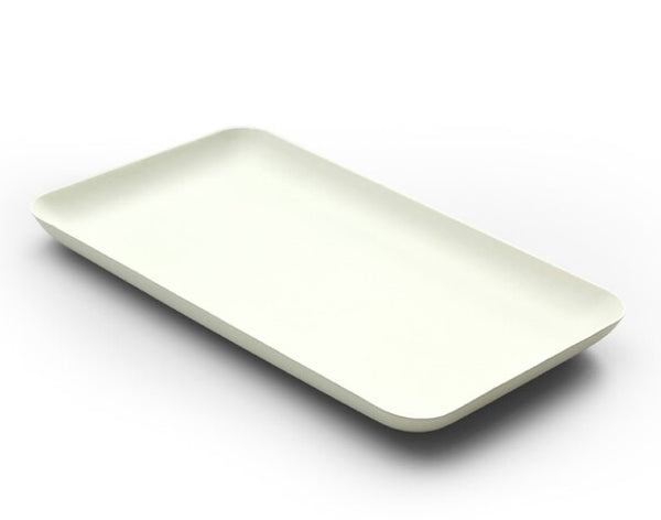 Teller rechteckig Bagasse, weiss, 200 x 120 x 15 mm