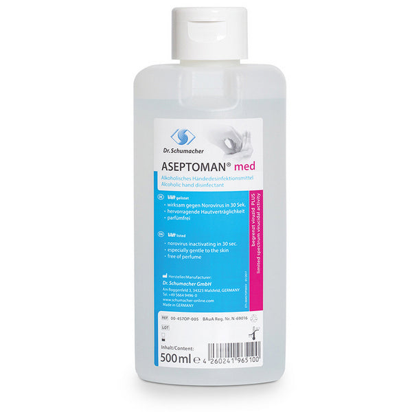 Händedesinfektionsmittel Aseptoman Med, alkoholisch, viruzid, farblos, 500 ml
