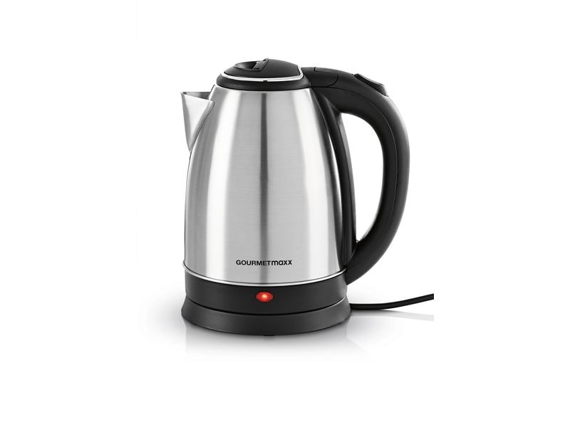 Wasserkocher GOURMETmaxx Edelstahl, 1,8 l, 1500 W, schwarz/silber