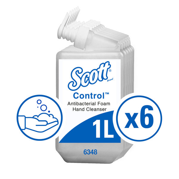 Kimberly-Clark Scott Control Schaumseife antibakteriell, unparfümiert, 1000 ml – 6 Kartuschen