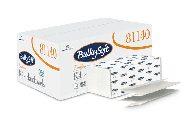 Handtuch Bulkysoft Excellence, K-Falz, Zellstoff, 2-lagig, weiss, 20,6 × 42 cm