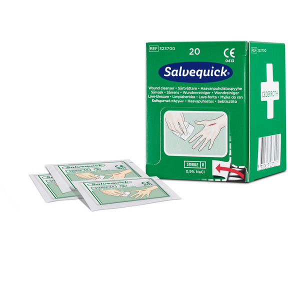 Wundreinigungstücher Salvequick, steril, 10 × 14 cm – 20 Stück