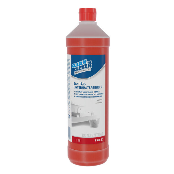 Sanitärreiniger CLEAN and CLEVER PRO 80, 1 Liter – 12 Flaschen