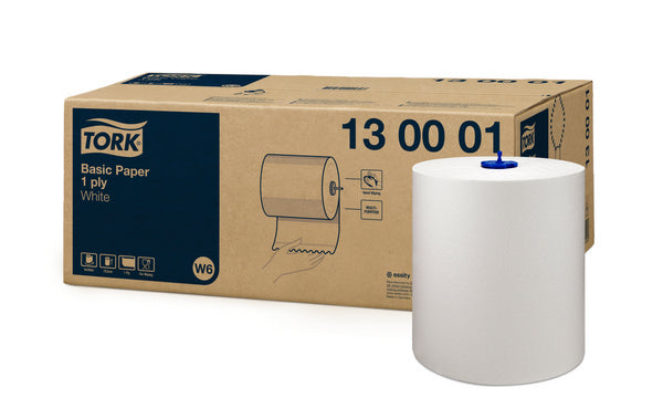 Papierwischtuchrolle Tork Universal – W6 System, Recycling, 1-lagig, weiss, 19,5 cm × 250 m