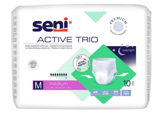 Seni Active Trio M, elastischer Inkontinenzslip – 10 Stück