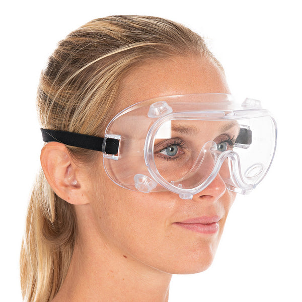 Hygostar Voll-Schutzbrille, belüftet, für Brillenträger, klare Gläser – 1 Stück