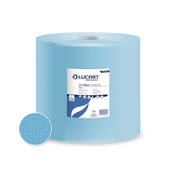Lucart Skytech 3.1000 Papierwischtücher Maxi, Recycling, 3-lagig, blau, 1000 Blatt – 1 Rolle