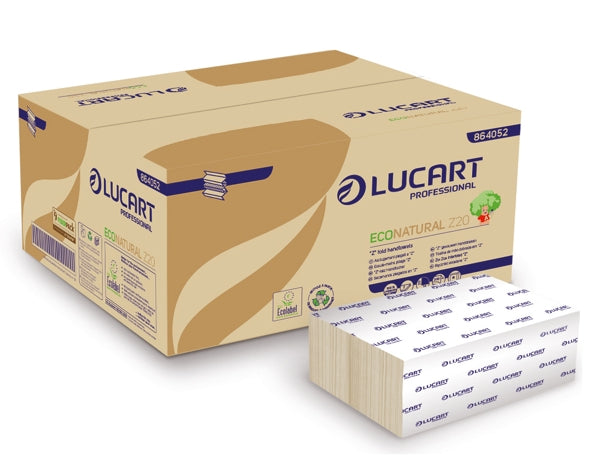Lucart EcoNatural Z 20 Handtuch, Recycling, 2-lagig, havanna, 20 × 24 cm – 3000 Stück