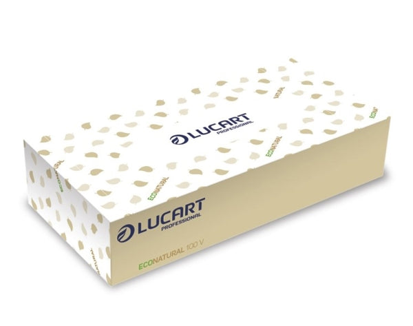 Lucart EcoNatural 100 V Standard 40 Box Kosmetiktuch, Recycling, 2-lagig, havanna – 1 Stück
