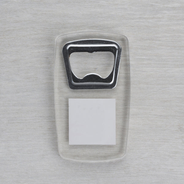 Flaschenöffner transparent, 4.5 x 8.5 cm – 25 Stück
