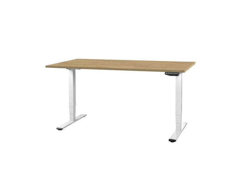 Contini höhenverstellbarer Bürotisch 1.6 x 0.8 m Eiche/Weiss