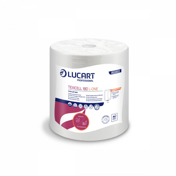 Lucart Airlaid Wischtuch Texicell 180 L-One, Zellstoff, 1-lagig, 180 Blatt – 4 Rollen