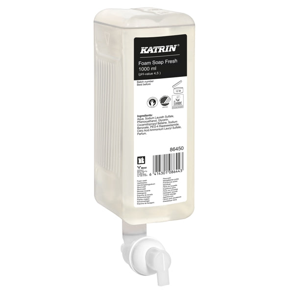 Katrin Schaumseife Fresh, parfümiert, 1000 ml – 6 Flaschen