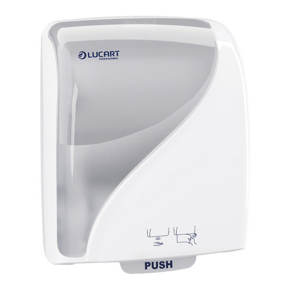 Lucart Identity Rollhandtuchspender mit Sensor 2.0 – Cardboard Core, Kunststoff, weiss – 1 Stück
