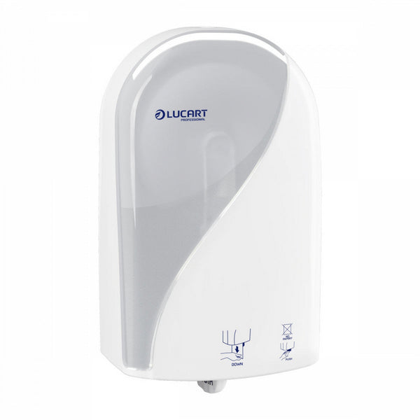 Lucart Identity Toilettenpapierspender Mini Jumbo Autocut 2.0 – Cardboard, Kunststoff, weiss – 1 Stück