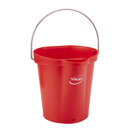 Eimer Vikan 6 Liter, mit Metallbügel, Rot – 1 Stück
